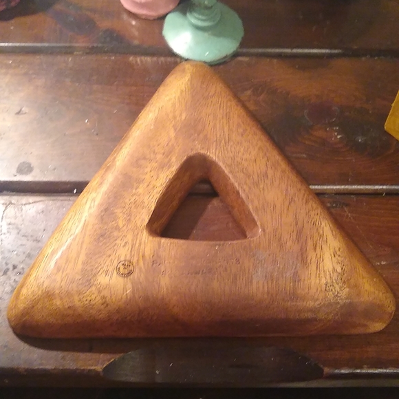 Pacific Merchants Triangular Wooden Tray - Picture 3 of 4